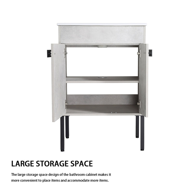 24 Inch Bathroom Vanity, Freestanding Bathroom Vanity or Floating is Optional Conversion-00324CG-1-G-BL9060B(KD-Packing)