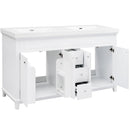 Bathroom Vanity With Double Sinks, 3 Drawers & 4 Doors - White by HouseOfZazla