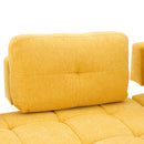 91.73" L-shaped Sofa Sectional Sofa Couch with 2 Stools and 2 Lumbar Pillows for Living Room, Yellow