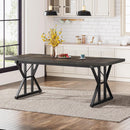 Rectangular Dining Table With X Trestle Metal Legs