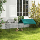 73" Small Animal Playpen, Pet Playpen Yard Fence for Rabbits, Chicken, Chinchillas with Roof for Indoor & Outdoor, Green