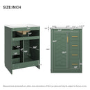 24" Bathroom Vanity with Integrated Ceramic Sink and Storage by HouseOfZazla