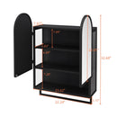 Double Arched Mirror Wall Cabinet With 2 Doors, Featuring Adjustable Shelves And Towel Rack by Unique Piece Furniture