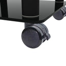 2-Piece Black Side Table, 2-Tier Space End Table, Modern Night Stand, Sofa table, Side Table with Storage Shelve