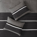 7 Piece Faux Suede Comforter Set Black King