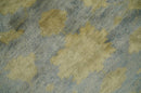 5.9x8.4 Hand Knotted Gray and Beige Traditional Oushak Wool Area Rug