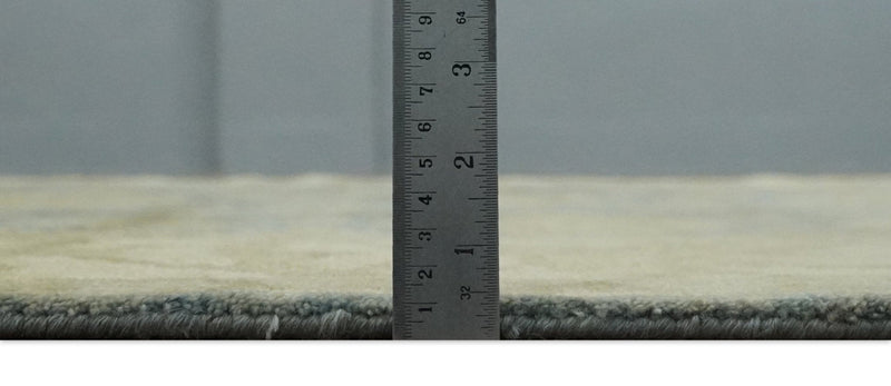 5.9x8.4 Hand Knotted Gray and Beige Traditional Oushak Wool Area Rug