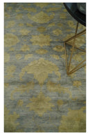 5.9x8.4 Hand Knotted Gray and Beige Traditional Oushak Wool Area Rug