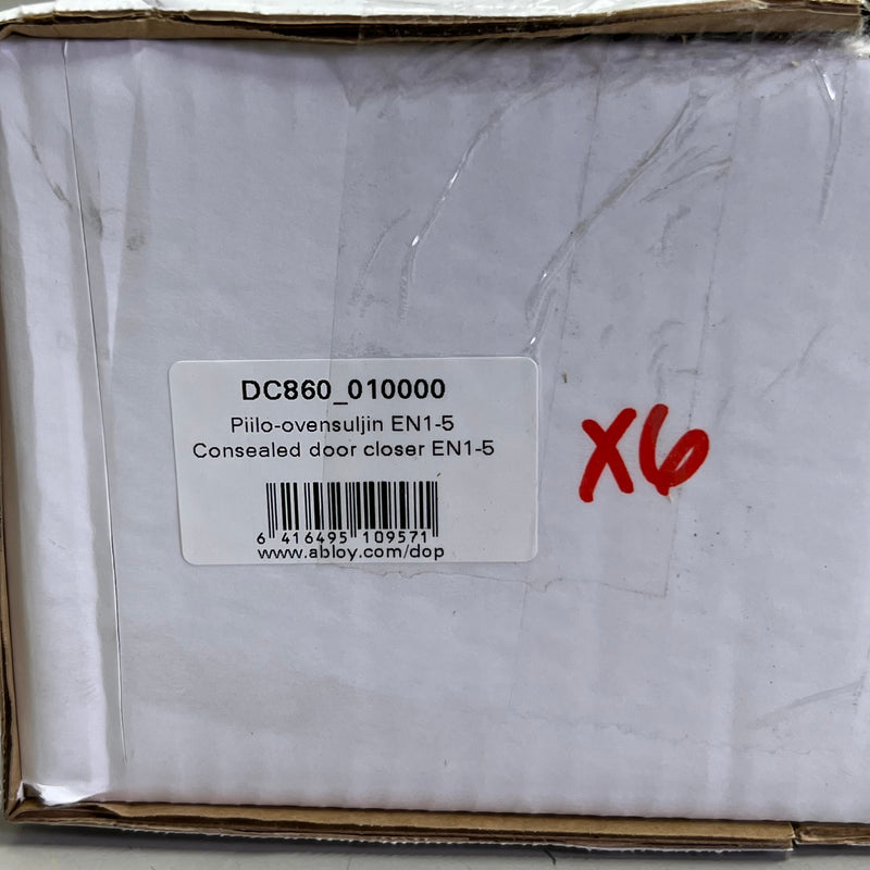 ABLOY (6 PACK) Concealed Door Closer EN 1-5 Sz 13.5” L, Grey DC860_010000