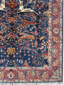 Hand-Knotted Afghani Bidjar Ghazni Wool Rug – 6'7" x 9'10" – Elegant Floral Design