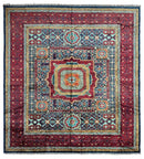 Hand-Knotted Mamluk Wool Rug – 8'4" x 9'9" – Intricate Geometric Masterpiece