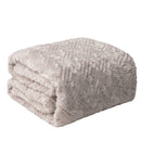 DaDalogy Bedding Lavender Grey Faux Fur Throw Blanket - Dreamy Geometric Embossed Sherpa Backside - Super Soft Warm Cozy Plush Fluffy