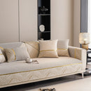 Non-Slip Couch Cover with Gold Trim, Sofa Slipcover for Sectional & Loveseat by Slipcover KAS™