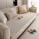 Non-Slip Couch Cover with Gold Trim, Sofa Slipcover for Sectional & Loveseat by Slipcover KAS™