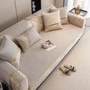 Non-Slip Couch Cover with Gold Trim, Sofa Slipcover for Sectional & Loveseat by Slipcover KAS™