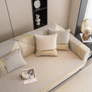 Non-Slip Couch Cover with Gold Trim, Sofa Slipcover for Sectional & Loveseat by Slipcover KAS™