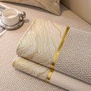 Non-Slip Couch Cover with Gold Trim, Sofa Slipcover for Sectional & Loveseat by Slipcover KAS™
