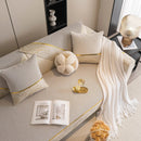 Non-Slip Couch Cover with Gold Trim, Sofa Slipcover for Sectional & Loveseat by Slipcover KAS™