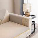 Non-Slip Couch Cover with Gold Trim, Sofa Slipcover for Sectional & Loveseat by Slipcover KAS™