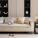 Non-Slip Couch Cover with Gold Trim, Sofa Slipcover for Sectional & Loveseat by Slipcover KAS™