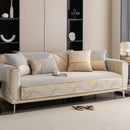 Non-Slip Couch Cover with Gold Trim, Sofa Slipcover for Sectional & Loveseat by Slipcover KAS™