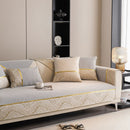 Non-Slip Couch Cover with Gold Trim, Sofa Slipcover for Sectional & Loveseat by Slipcover KAS™