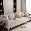 Non-Slip Couch Cover with Gold Trim, Sofa Slipcover for Sectional & Loveseat by Slipcover KAS™