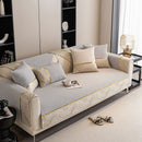 Non-Slip Couch Cover with Gold Trim, Sofa Slipcover for Sectional & Loveseat by Slipcover KAS™
