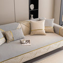 Non-Slip Couch Cover with Gold Trim, Sofa Slipcover for Sectional & Loveseat by Slipcover KAS™