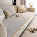 Non-Slip Couch Cover with Gold Trim, Sofa Slipcover for Sectional & Loveseat by Slipcover KAS™