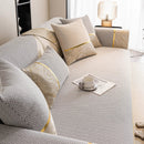 Non-Slip Couch Cover with Gold Trim, Sofa Slipcover for Sectional & Loveseat by Slipcover KAS™