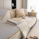 Non-Slip Couch Cover with Gold Trim, Sofa Slipcover for Sectional & Loveseat by Slipcover KAS™