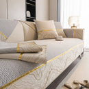 Non-Slip Couch Cover with Gold Trim, Sofa Slipcover for Sectional & Loveseat by Slipcover KAS™