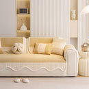 Dog Washable Sofa Protector Cover, Non-Slip Couch Slipcover with Soft Furry Trim