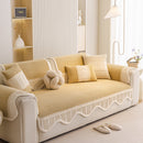 Dog Washable Sofa Protector Cover, Non-Slip Couch Slipcover with Soft Furry Trim