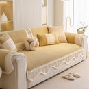 Dog Washable Sofa Protector Cover, Non-Slip Couch Slipcover with Soft Furry Trim