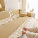 Dog Washable Sofa Protector Cover, Non-Slip Couch Slipcover with Soft Furry Trim