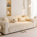 Dog Washable Sofa Protector Cover, Non-Slip Couch Slipcover with Soft Furry Trim