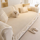 Dog Washable Sofa Protector Cover, Non-Slip Couch Slipcover with Soft Furry Trim