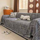 Boho Woven Sofa Throw Cover, Modern Soft Couch Protector for Pets & Living Room Decor
