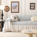 French Chic Style Ruffle Floral Cover Throws for Sofas, Decorative Couch Covers