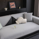 Houndstooth Ice Silk Breathable Sofa Cover, Modern Non-Slip Summer Couch Protector