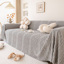 Modern 3D Water Ripple Sofa Cover, Non-Shedding Cream Style Furniture Protector Throw