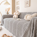 Modern 3D Water Ripple Sofa Cover, Non-Shedding Cream Style Furniture Protector Throw