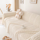 Modern 3D Water Ripple Sofa Cover, Non-Shedding Cream Style Furniture Protector Throw by Slipcover KAS™