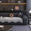 Chenille Couch Cover with Scalloped Edge, Non-Slip Modular Slipcover Sectional