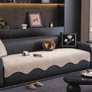 Chenille Couch Cover with Scalloped Edge, Non-Slip Modular Slipcover Sectional