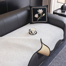 Chenille Couch Cover with Scalloped Edge, Non-Slip Modular Slipcover Sectional