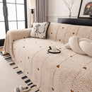 Thick Plush Sofa Cover Throw for Couch, 3D Textured Herringbone Washable Slipcover