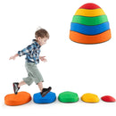 5 Pieces Kids Stepping Stones Stackable Round River Stone Indoor Outdoor-Multicolor by LJGDeals